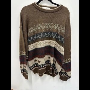Oversized Vintage Aztec XL Grandpa Sweater by Marks & Spencer